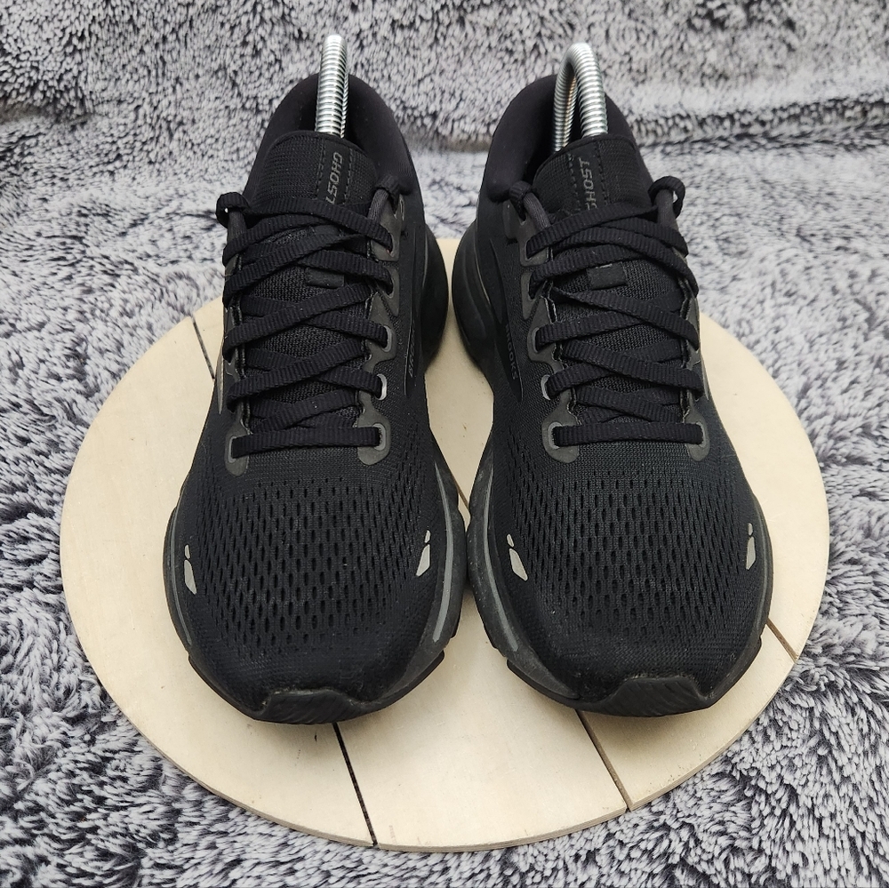 Brooks Ghost 15 Women's Size 8 Triple Black Athletic Running Sneakers Shoes - Picture 3 of 9